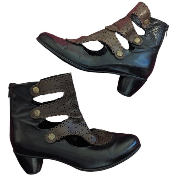 Anthropologie Chiseled Doily Booties Everybody by AZ Moda Shoes Boho Victorian - Picture 3 of 11